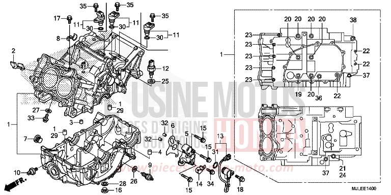 CARTER MOTEUR de NC700S DCT GRAPHITE BLACK (NHB01) 2014